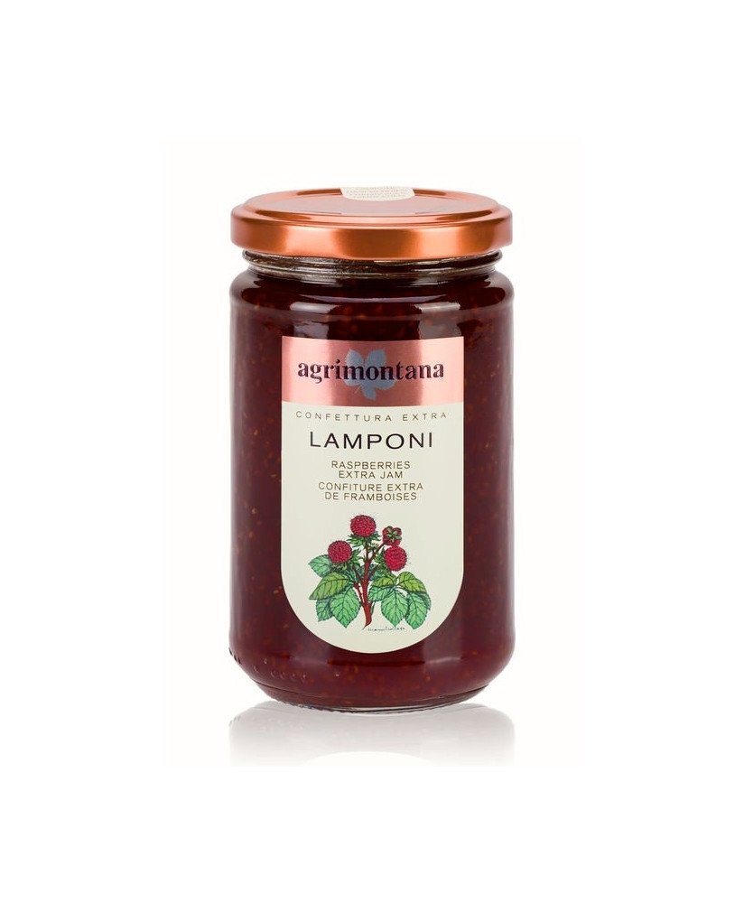 Vendita online Confettura Extra di Lamponi Agrimontana. Shop on line e miglior prezzo marmellata di lamponi italiana di produzio