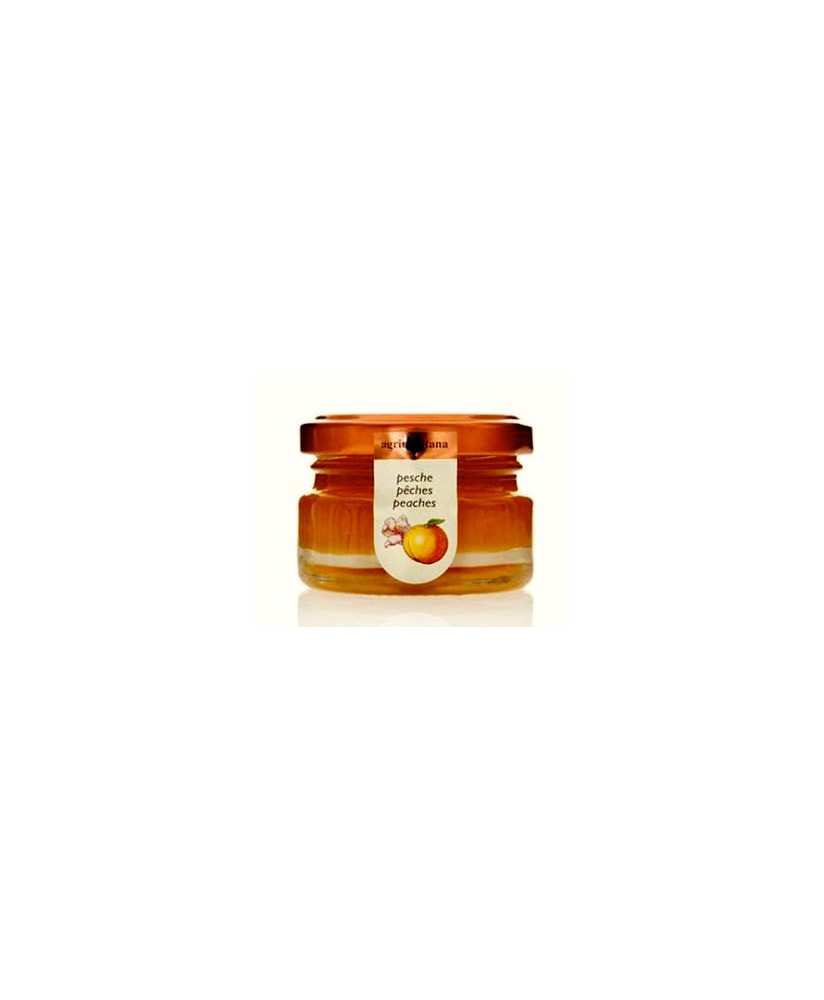 Vendita online Confettura Extra di Pesche Agrimontana in vasettini di vetro mignon. Shop on line e miglior prezzo marmellatine p