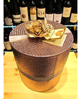 Vendita online panettone Flamigni Classico Tradizionale Milano confezionato in cappelliera Ncolor Bronzo con Strass applicati. S