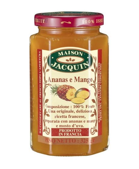Vendita online marmellate Maison Jacquin Ananas e Mango. 100% di sola frutta, Marmellate francesi. Shop on-line marmellata franc