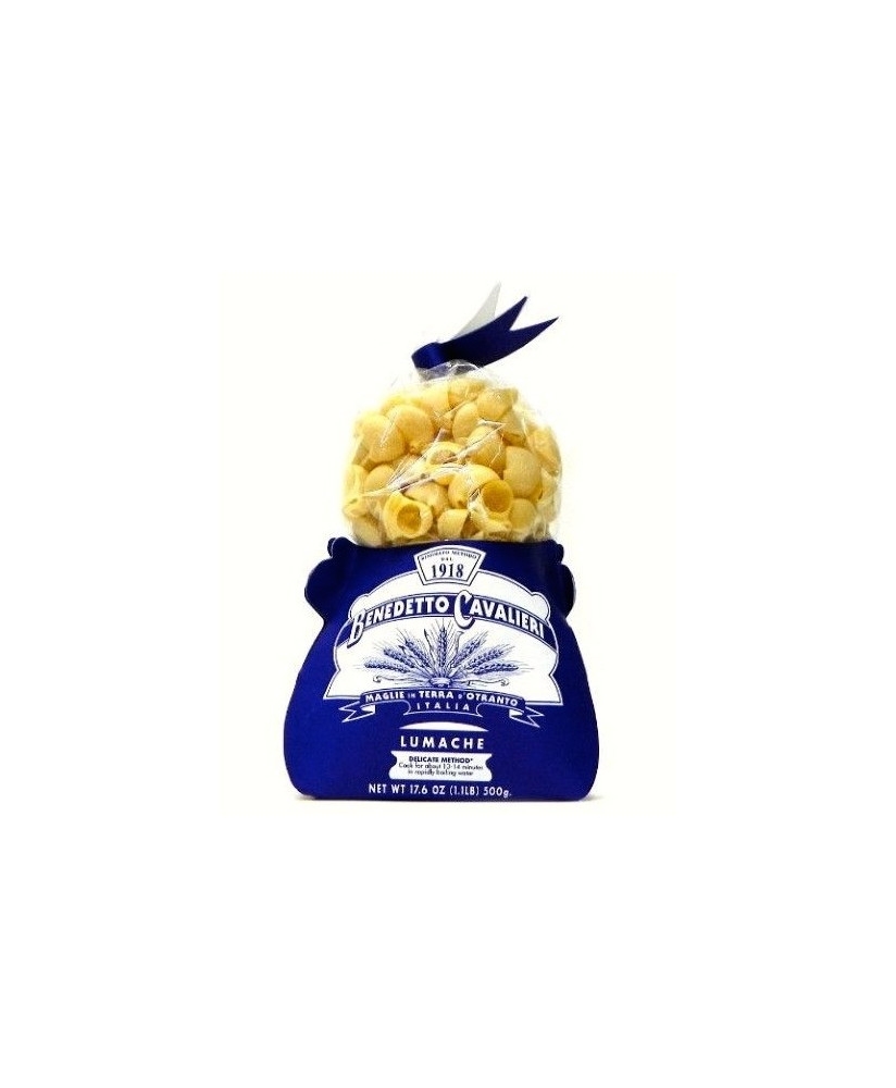 Vendita online pasta Benedetto Cavalieri Lumache. Pastificio artigianale di maglie pugliese. Shop on line pasta Cavalieri