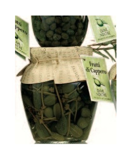 Vendita online Frutti di Cappero sott'aceto -  Olive Nostre. Shop on line Capperi con gambo sott'aceto Ligure. Sott'oli e sotto