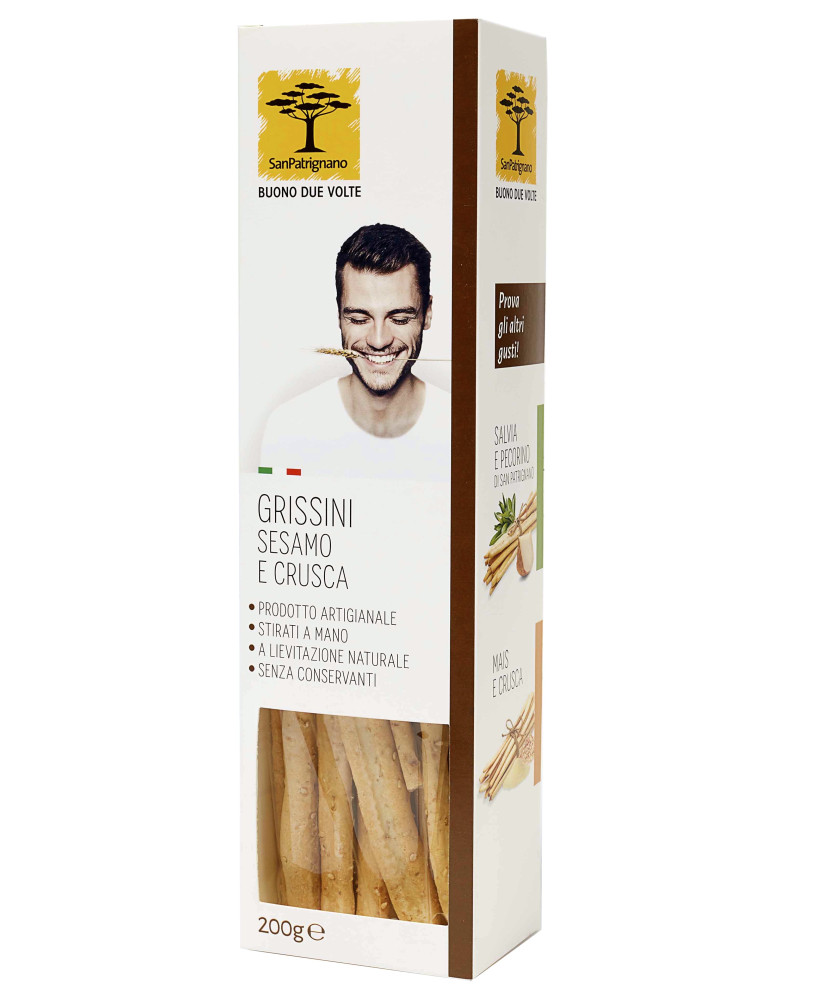 Vendita online Grissini di San Patrignano sesamo e crusca, Shop online Grissini Artigianali