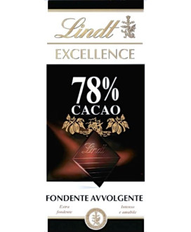 Vendita online tavolette di cioccolato Lindt & Sprüngli Exellance fondente extra amaro, 78% di cacao, Noir Intense. Shop on line