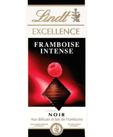 Vendita online tavolette di cioccolato Lindt & Sprüngli Exellence fondente amaro con scaglie di Lampone, Framboise Intense. Vendita online tavolette di cioccolato Lindt & Sprüngli Exellence fondente amaro con scaglie di Lampone, Framboise Intense.