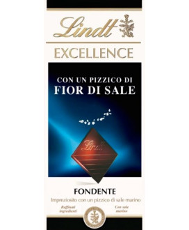 Vendita online tavolette di cioccolato Lindt & Sprüngli Exellence fondente amaro con sale marino, Fior di Sale. Shop on line tav