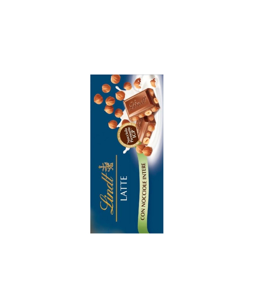 Vendita online tavolette di cioccolato Lindt & Sprüngli al latte con nocciole intere, ricetta originale. Shop on line tavolette