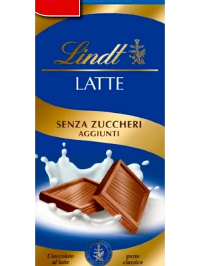 Lindt - Tavoletta Latte - Senza Zuccheri Aggiunti - 100g