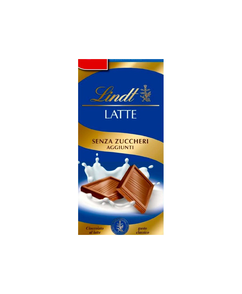 Lindt - Tavoletta Latte - Senza Zuccheri Aggiunti - 100g