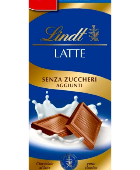 Lindt - Tavoletta Latte - Senza Zuccheri Aggiunti - 100g