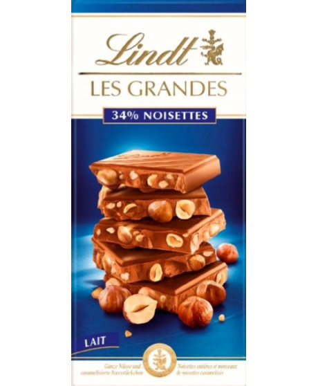 Lindt - Les Grandes - Milk Chocolate with Whole Hazelnuts - 150g