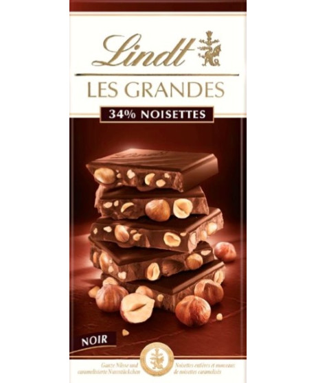 Lindt - Les Grandes - Dark Chocolate with Whole Hazelnuts - 150g