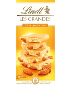 Vendita online tavolette Les Grandes di cioccolato Bianco Lindt & Sprüngli con mandorle intere. Shop on line tavolette
