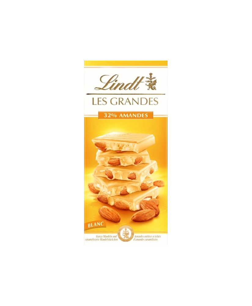 Vendita online tavolette Les Grandes di cioccolato Bianco Lindt & Sprüngli con mandorle intere. Shop on line tavolette