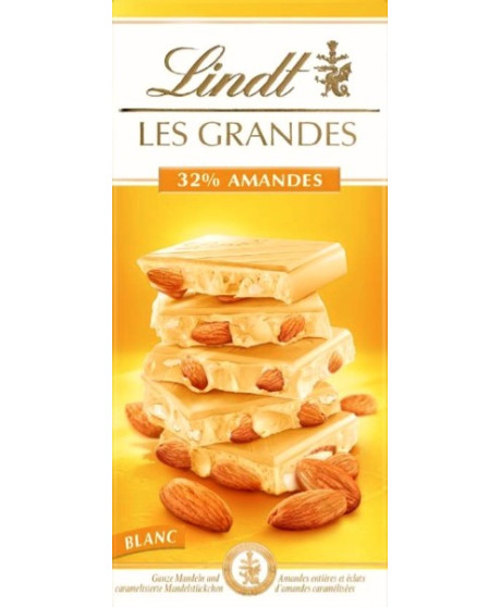 Lindt - Les Grandes - White Chocolate with Whole Almonds - 150g