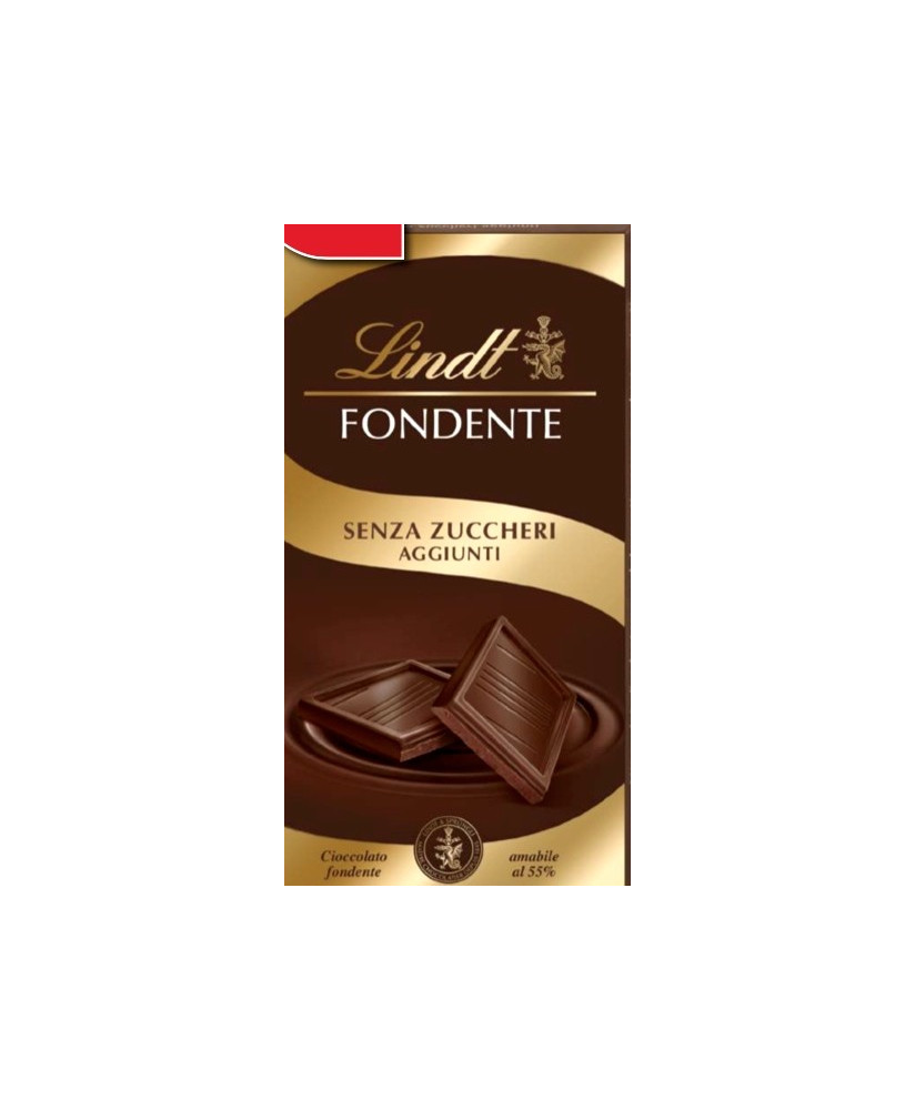 Vendita online tavolette di cioccolato Lindt & Sprüngli senza zucchero di cioccolato fondente con maltitolo. Shop on line tavole