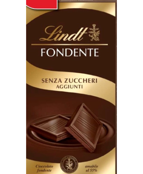 Lindt - Tavoletta Fondente - Senza Zuccheri Aggiunti - 100g