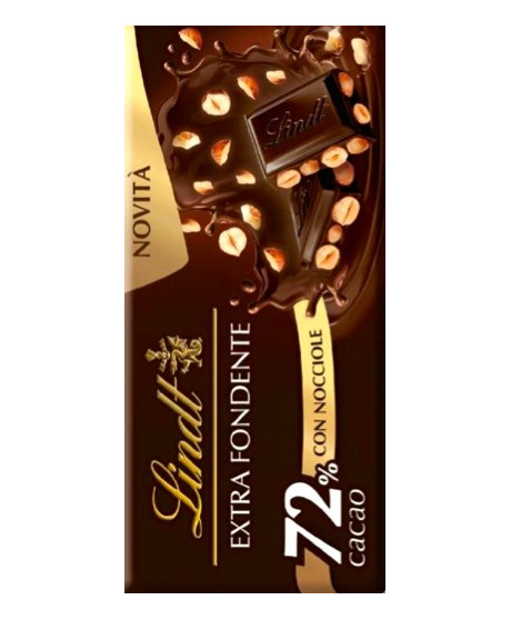 Lindt - Dark Chocolate 72% & Hazelnut - 100g