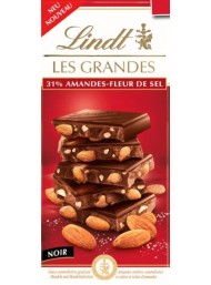 Lindt - Les Grandes - Cioccolato Fondente con Mandorle e Sale Marino - 150g