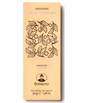 Dolceria Bonajuto Modica, Italian Chocolate bars with nutmeg. Online Sale Sicilian Chocolate, price