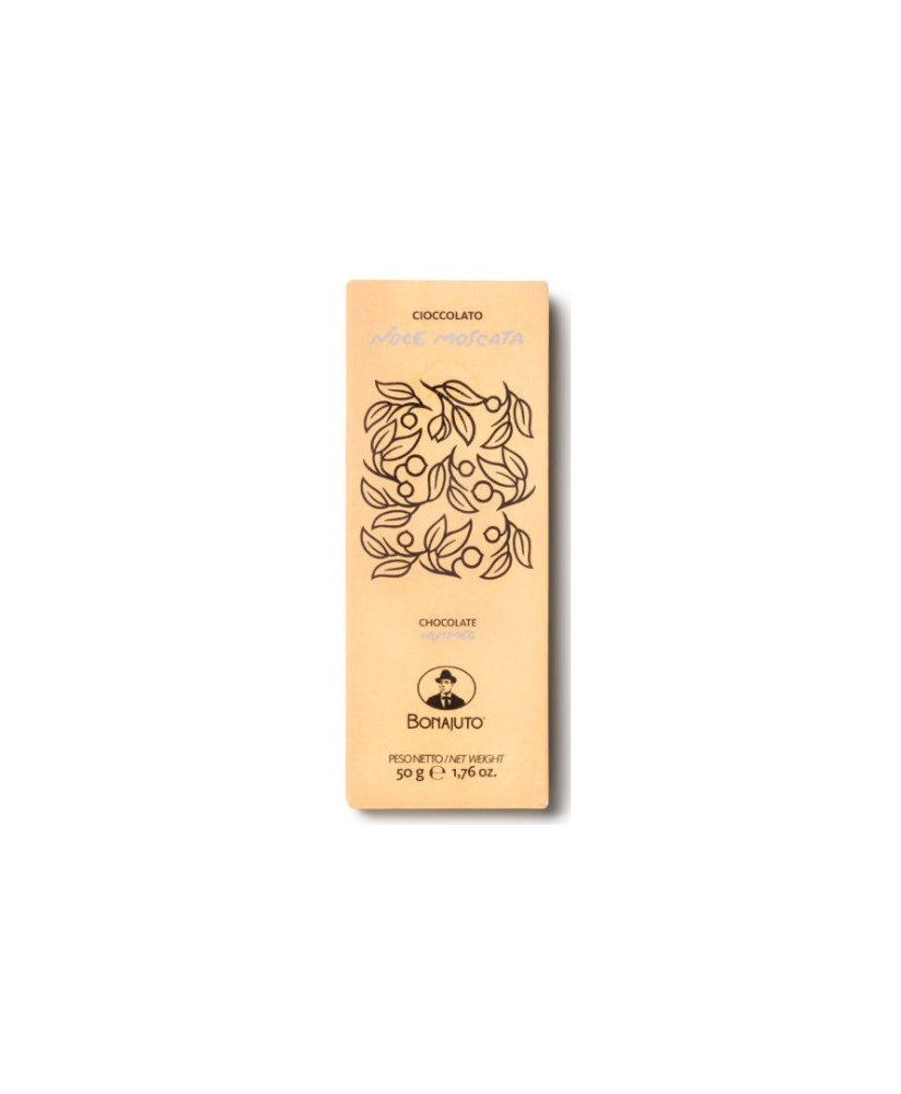 Dolceria Bonajuto Modica, Italian Chocolate bars with nutmeg. Online Sale Sicilian Chocolate, price