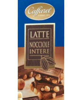 Vendita online tavolette di cioccolato Caffarel di Torino, al latte con nocciole Piemonte Intere IGP - 100g. Shop on line barret