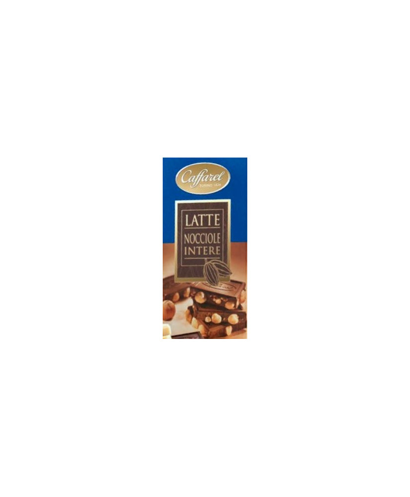 Vendita online tavolette di cioccolato Caffarel di Torino, al latte con nocciole Piemonte Intere IGP - 100g. Shop on line barret