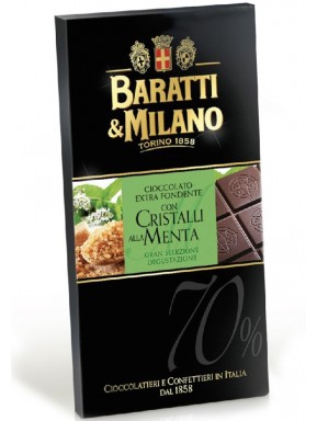 Baratti & Milano - Fondente con Cristalli alla menta - 75g
