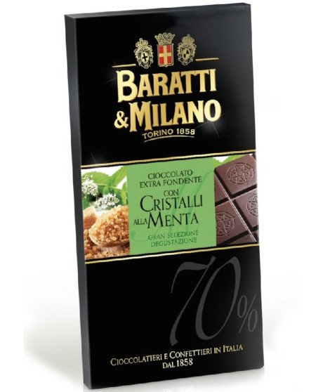 Baratti & Milano - Fondente con Cristalli alla menta - 75g