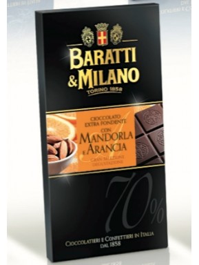 Baratti & Milano - Fondente con Mandorla e Arancia - 75g
