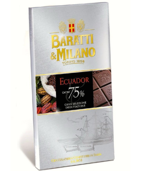 Baratti & Milano - Dark Chocolate 75% - Ecuador - 75g