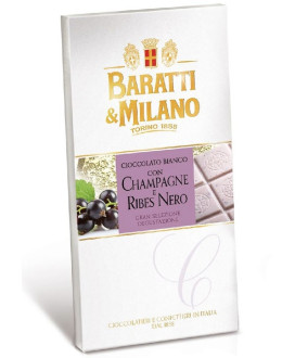 Vendita online tavolette di cioccolato Baratti & Milano champagne e ribes nero.Shop on line barrette di cioccolata di Torino