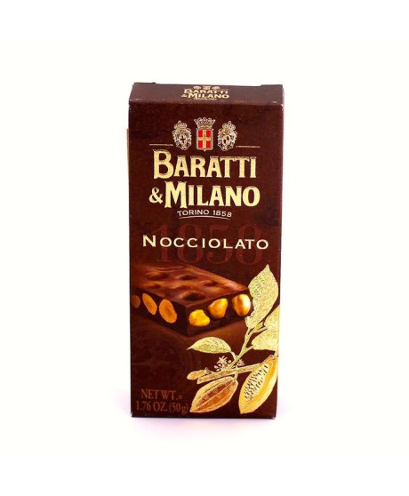 (6 BARS X 50g) Baratti & Milano - Nocciolato 1858