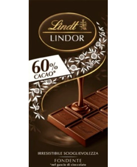 Vendita online tavolette di cioccolato Lindt & Sprüngli Lindor nero extra fondente 60% di cacao. Shop on line tavolette di ciocc