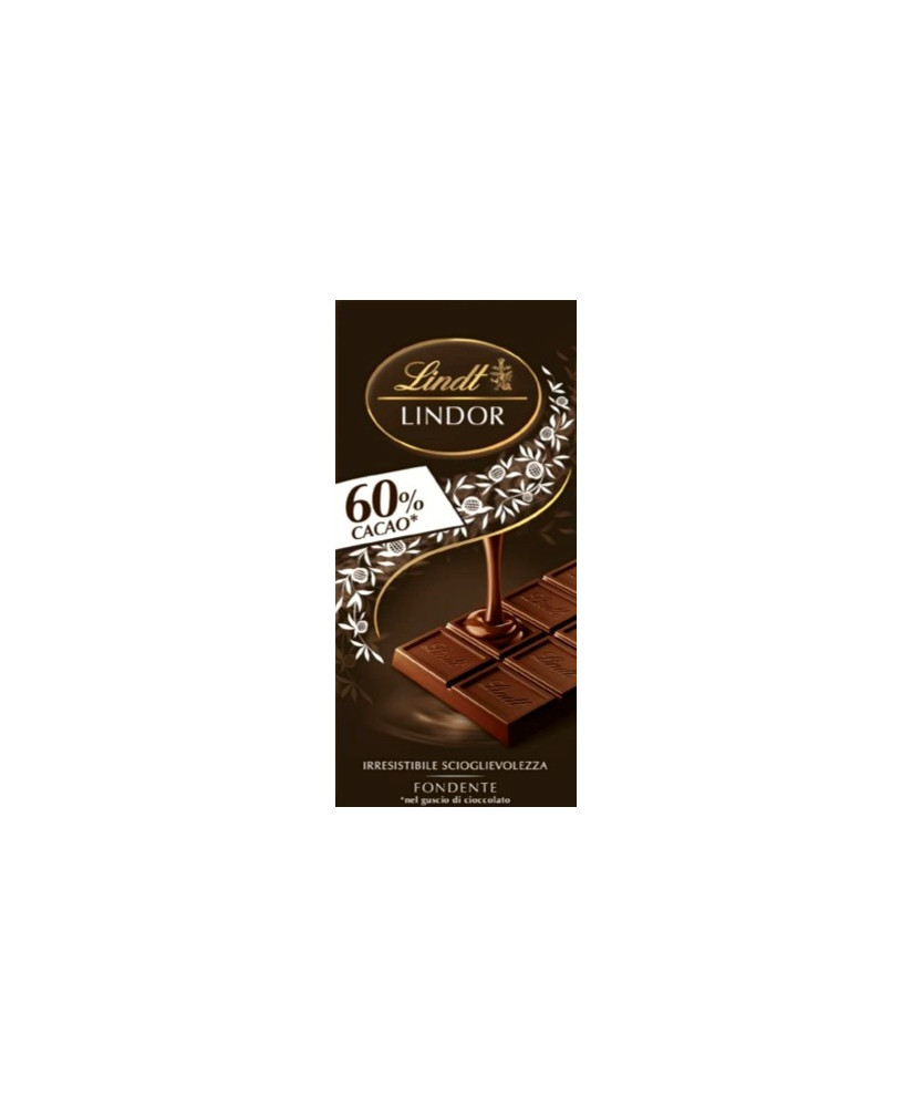 Vendita online tavolette di cioccolato Lindt & Sprüngli Lindor nero extra fondente 60% di cacao. Shop on line tavolette di ciocc