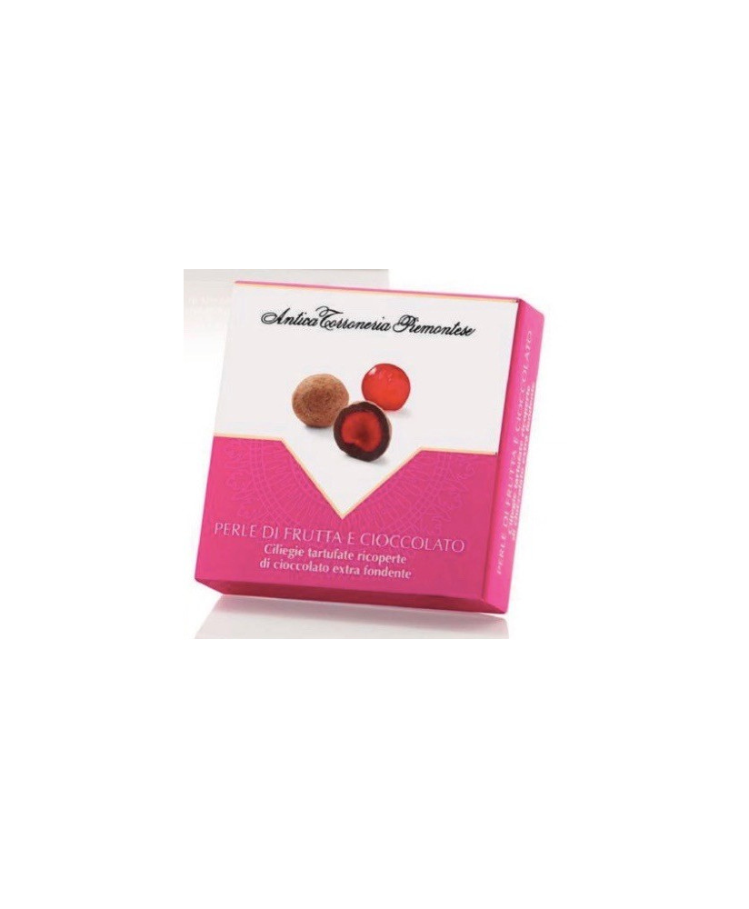 Antica Torroneria Piemontese - vendita online dragees - ciliegie candite tartufate ricoperte di cioccolato fondente extra