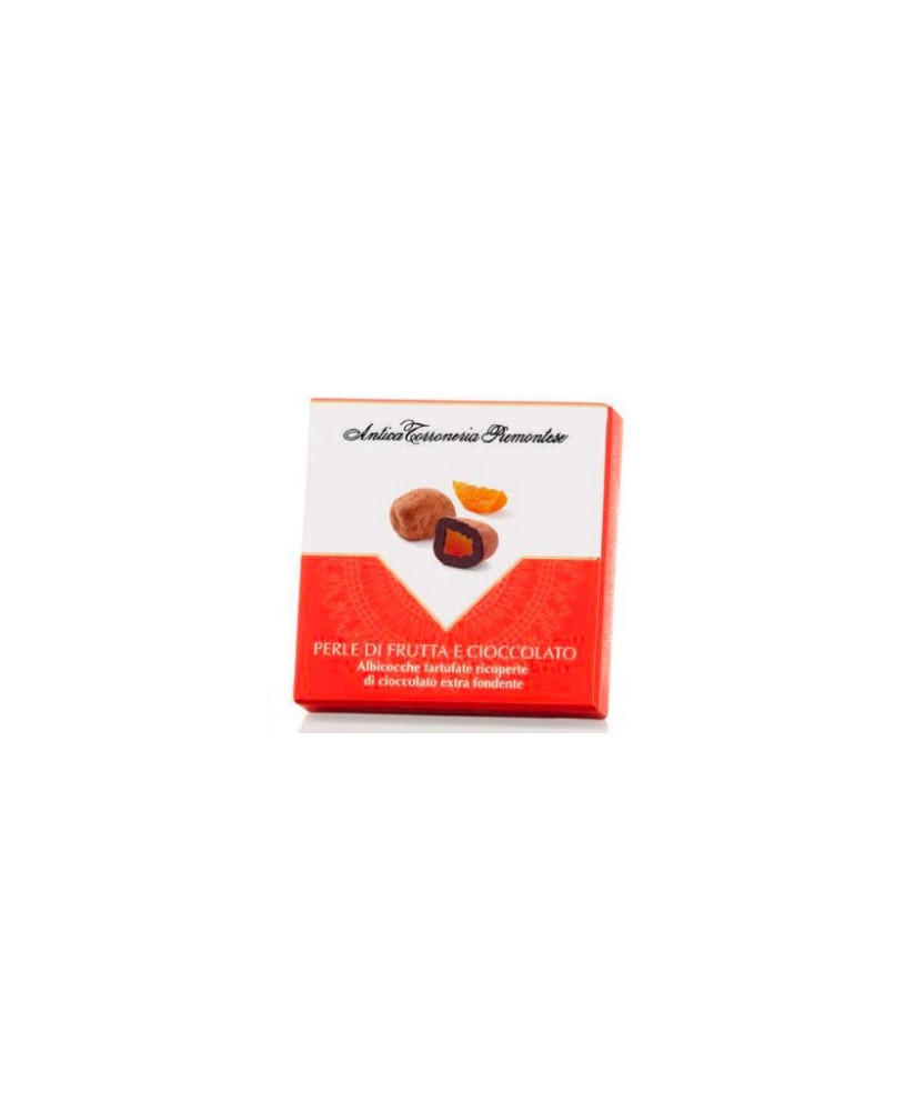 Antica Torroneria Piemontese - online shop dragees - italian candied apricot covered with extra dark chocolate