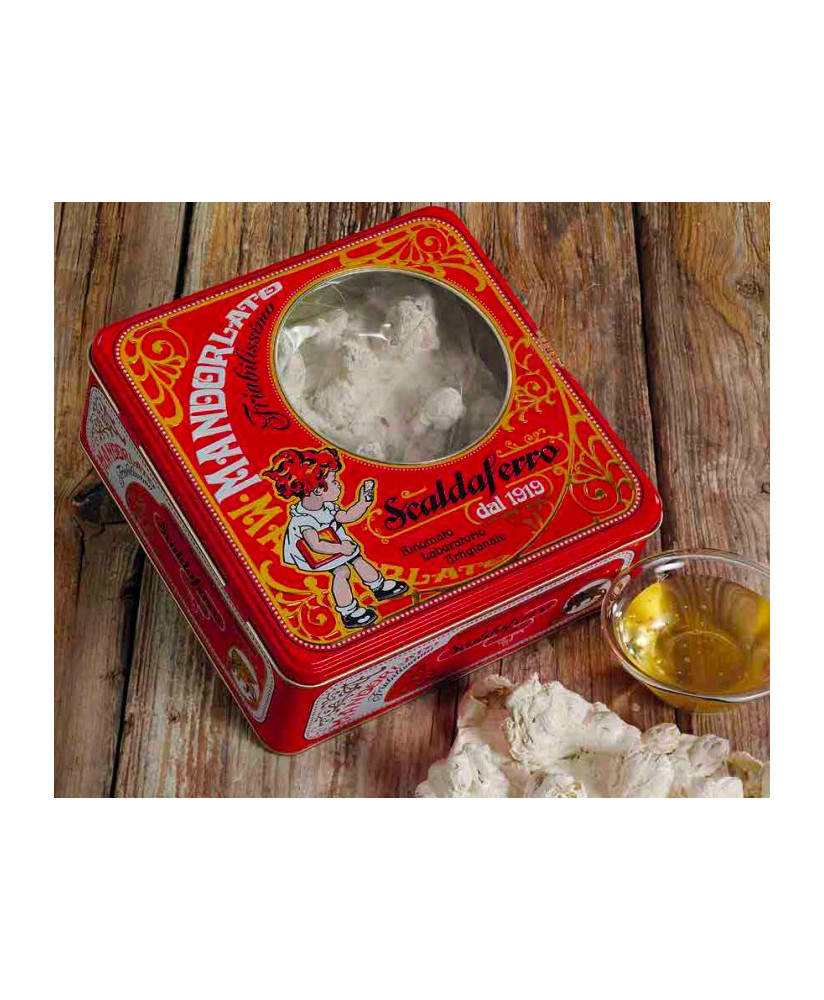 Nougat Scaldaferro, Venetian Almond crunchy. Shop online crumbly artisan nougat with almonds. Best price italian quality