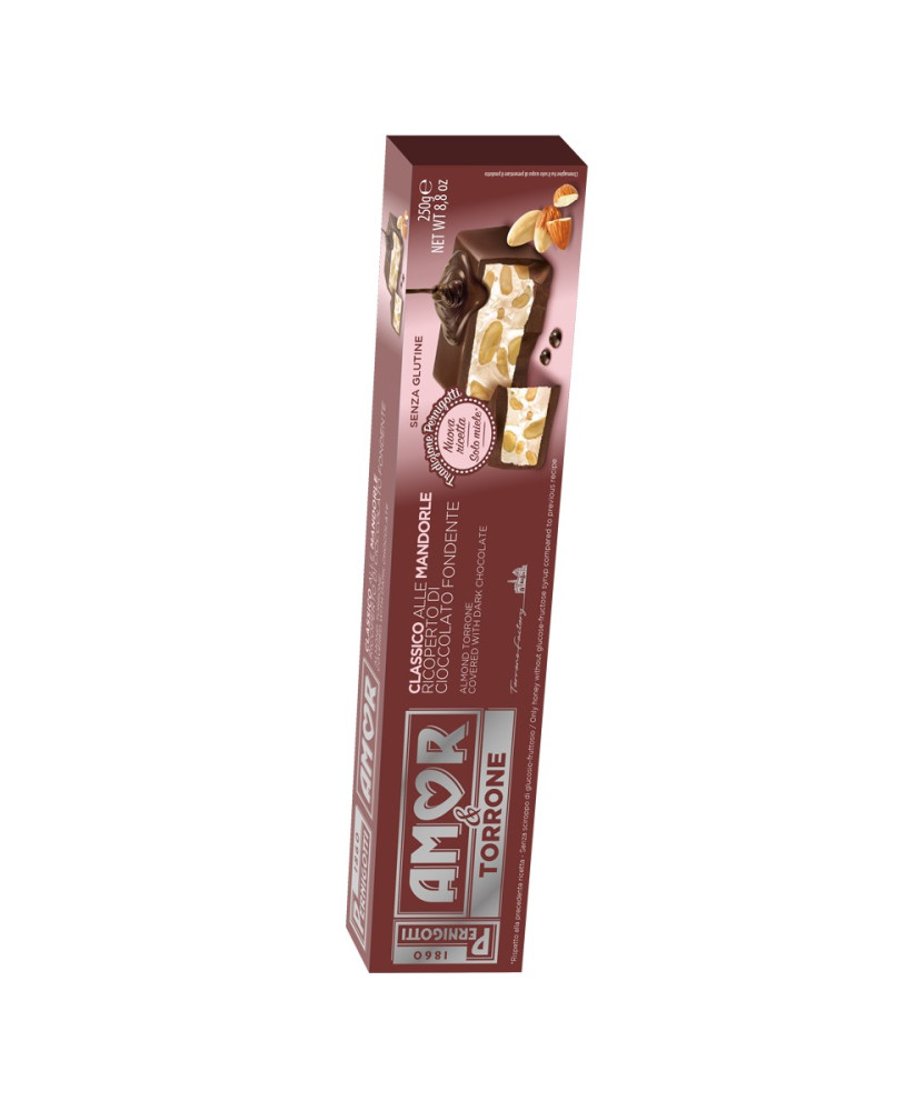 Vendita online Torrone Pernigotti Amor, friabile di mandorle ricoperto di cioccolato. Shop online torroni e prezzi. Amur