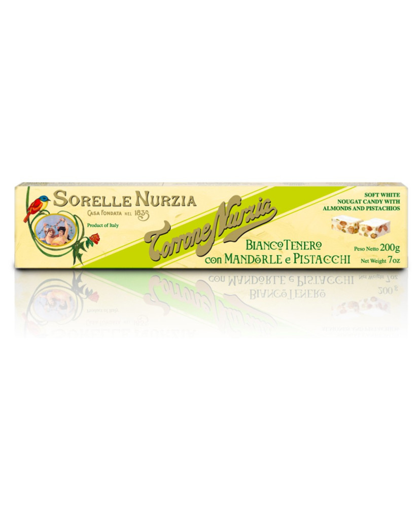 Sorelle Nurzia - Torrone Tenero con Mandorle e Pistacchi - 200g