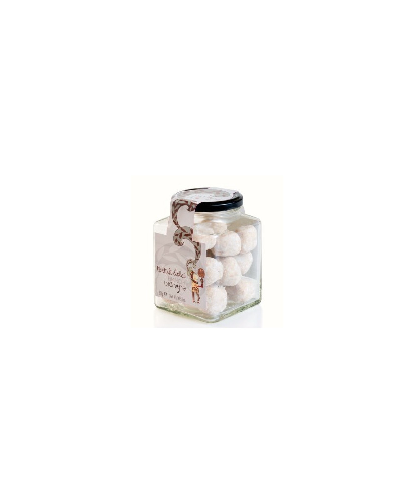 Vendita online tartufo di cioccolato dolce bianco B. Langhe. Shop on line prezzo tartufini di cioccolato B. Langhe