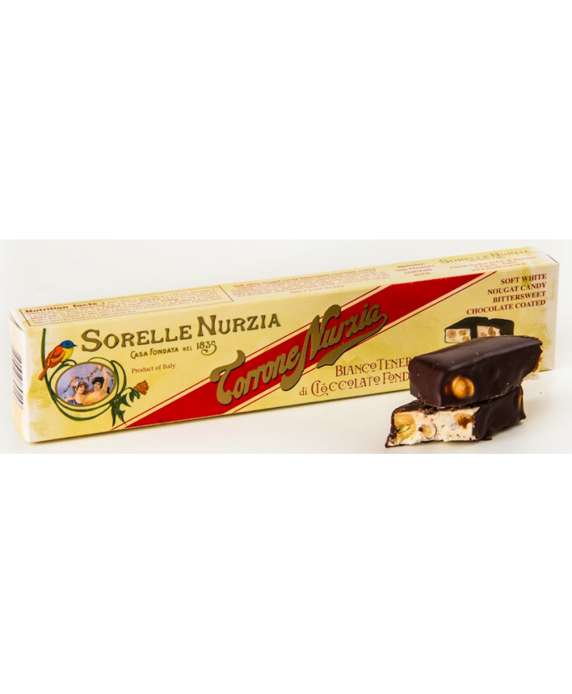 Sorelle Nurzia - Torrone Tenero con Nocciole Ricoperto al Cioccolato 200g