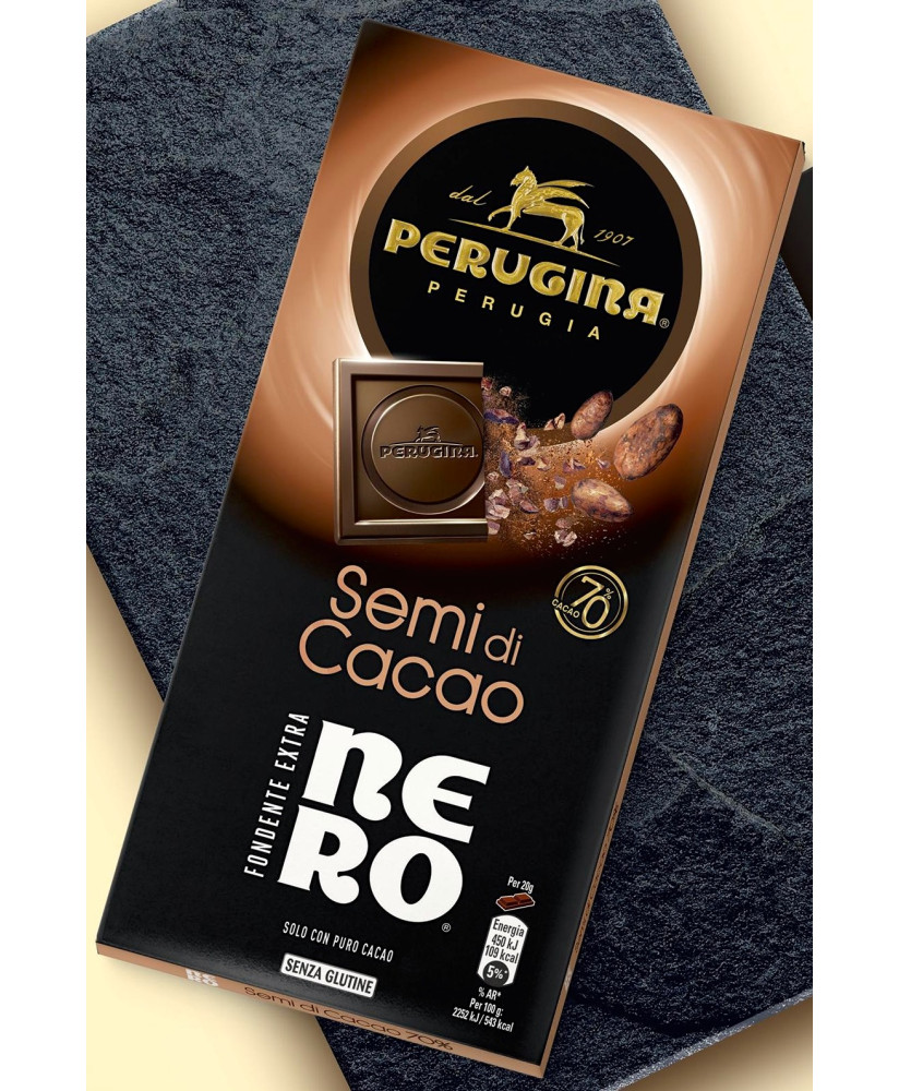 (3 TAVOLETTE X 85g) Nero Perugina - Fondente Extra con Semi di Cacao 