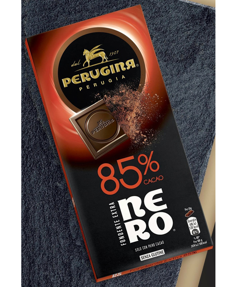 (6 BARS X 85g) Nero Perugina - Extra Dark Chocolate 85% Cocoa 