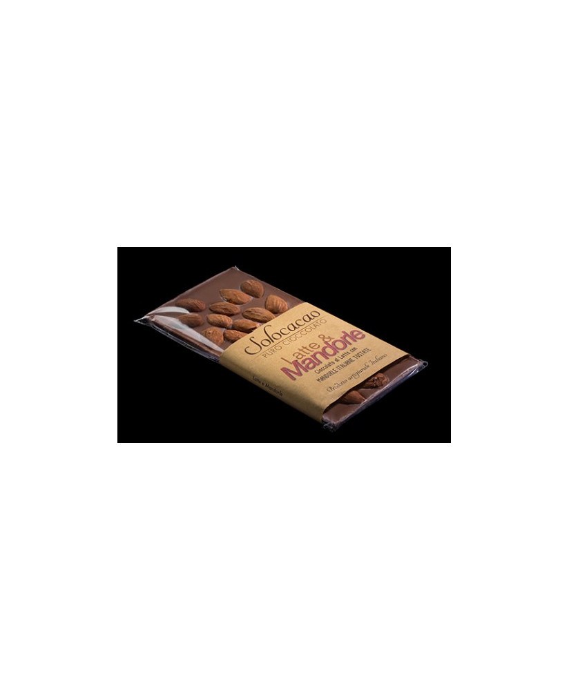 Solocacao Milk and Almonds - Shop online chocolate bars Solocacao. Reggio Emilia chocolate shop best price bar choco