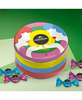 Shop Online Perugina line Olimpia Zagnoli, assorted chocolates. Online sale metal gift boxes Perugina Luisa Spagnoli Buy on-line