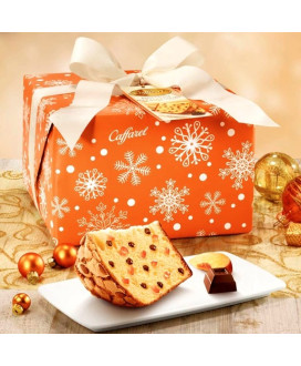 Vendita online panettone Caffarel confezionati in scatola regalo. Shop on line panettoni Caffarel pesca e cioccolato