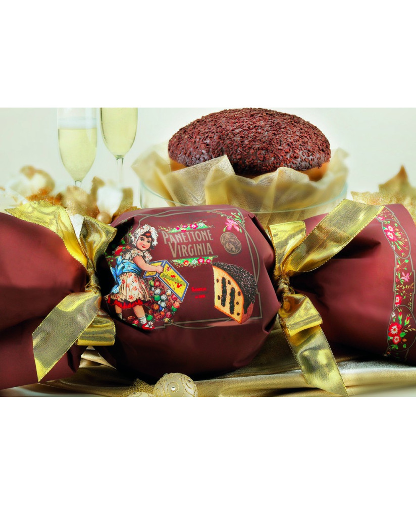 Virginia, panettone al cioccolato incartato a caramella. Vendita online panettoni artigianali Virginia Sassello miglior prezzo