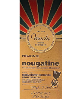 Venchi italian dark Chocolate Bar Nougatine stuffed nugat hazelnuts shop online price | corso101.com