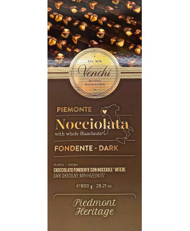 Vendita online tavolette di cioccolato Venchi Grandi da 1 kg. fondente extra 56% di cacao con nocciole piemonte intere. Shop on